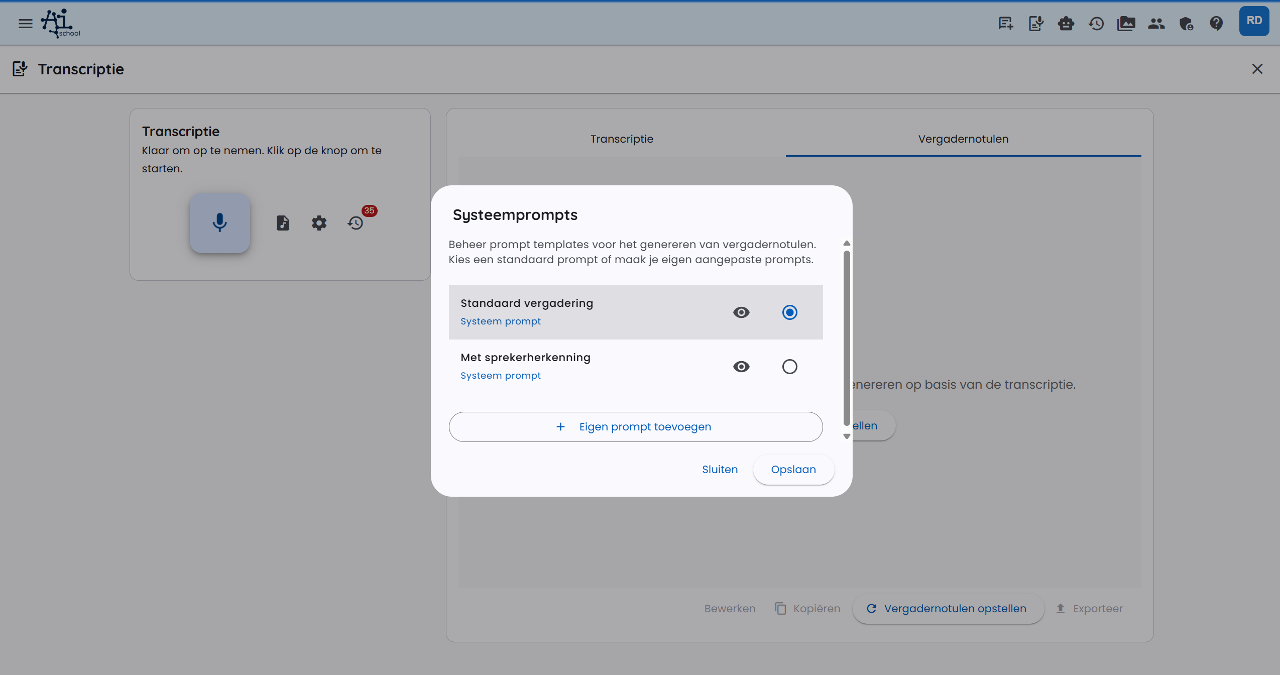 Prompt configureren