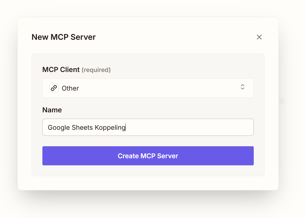 Ny MCP-server oprettes