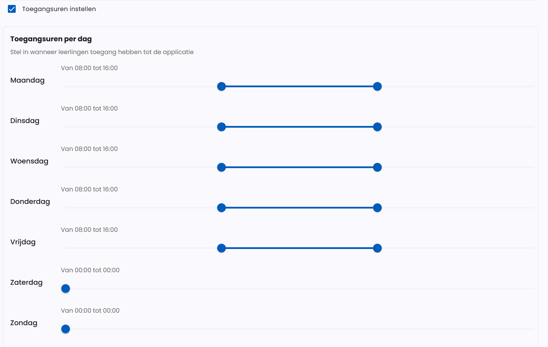 Set Access Hours